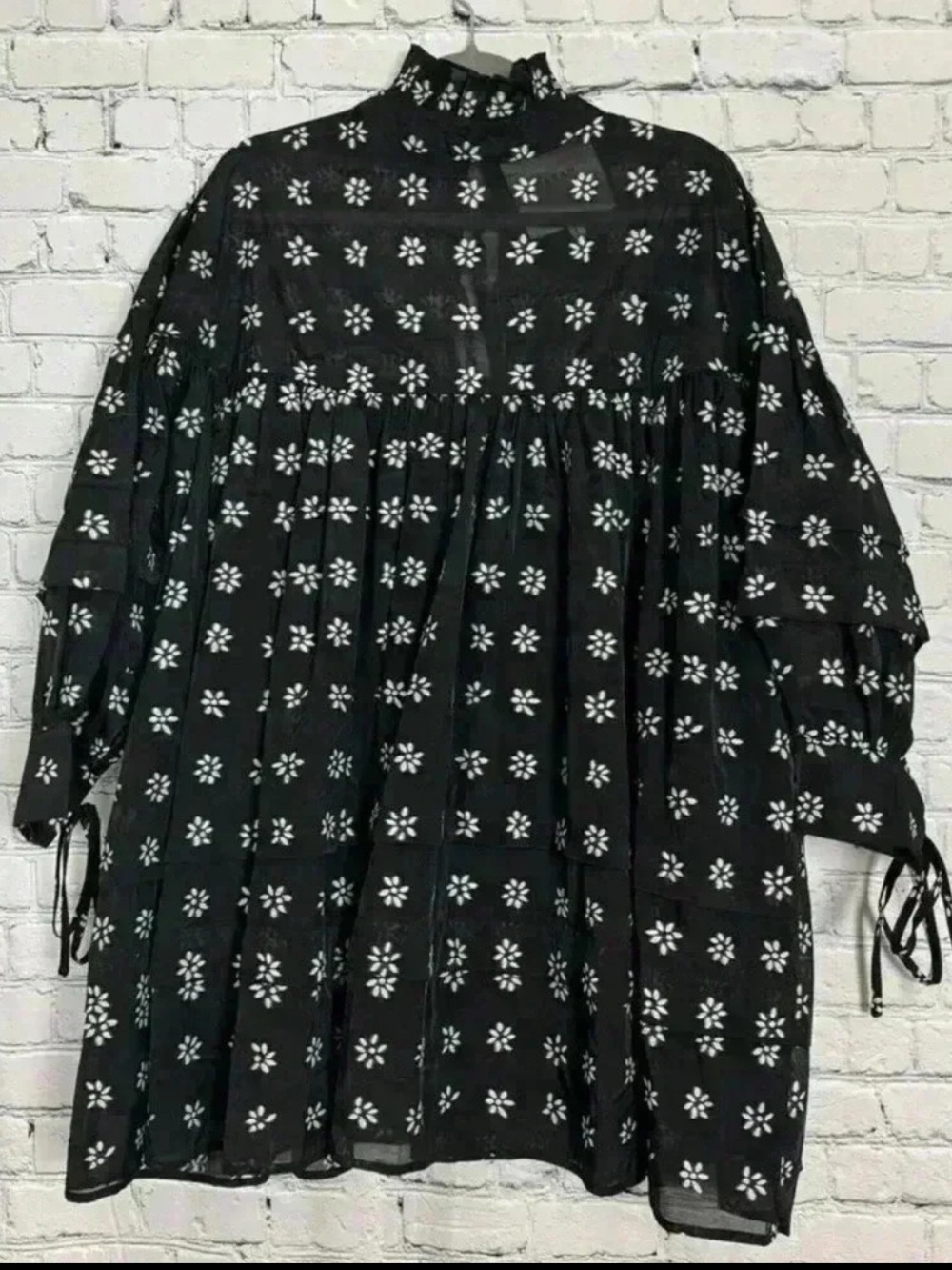 Sister Jane Black and White Floral Mini Dress